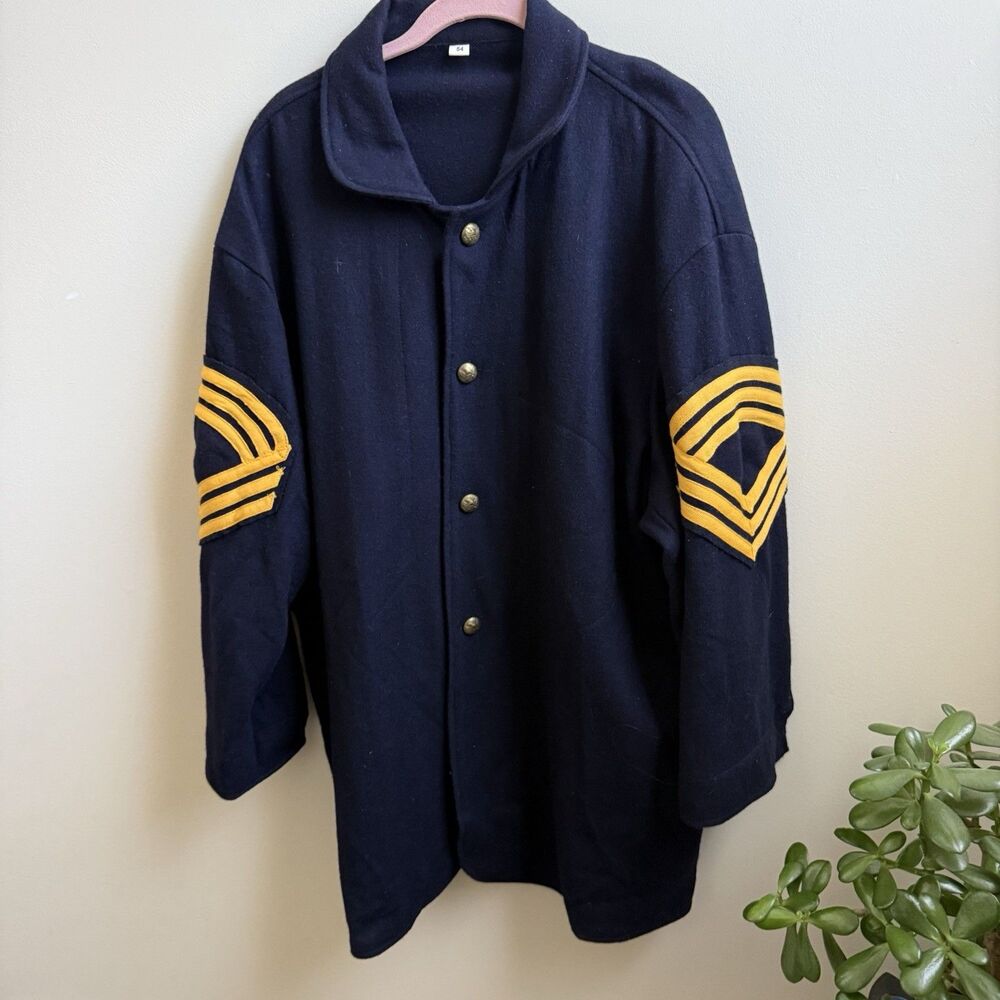 Civil War WWII Sargent Wool Army 4 Button Sack Coat Vintage Reenactment Size 54